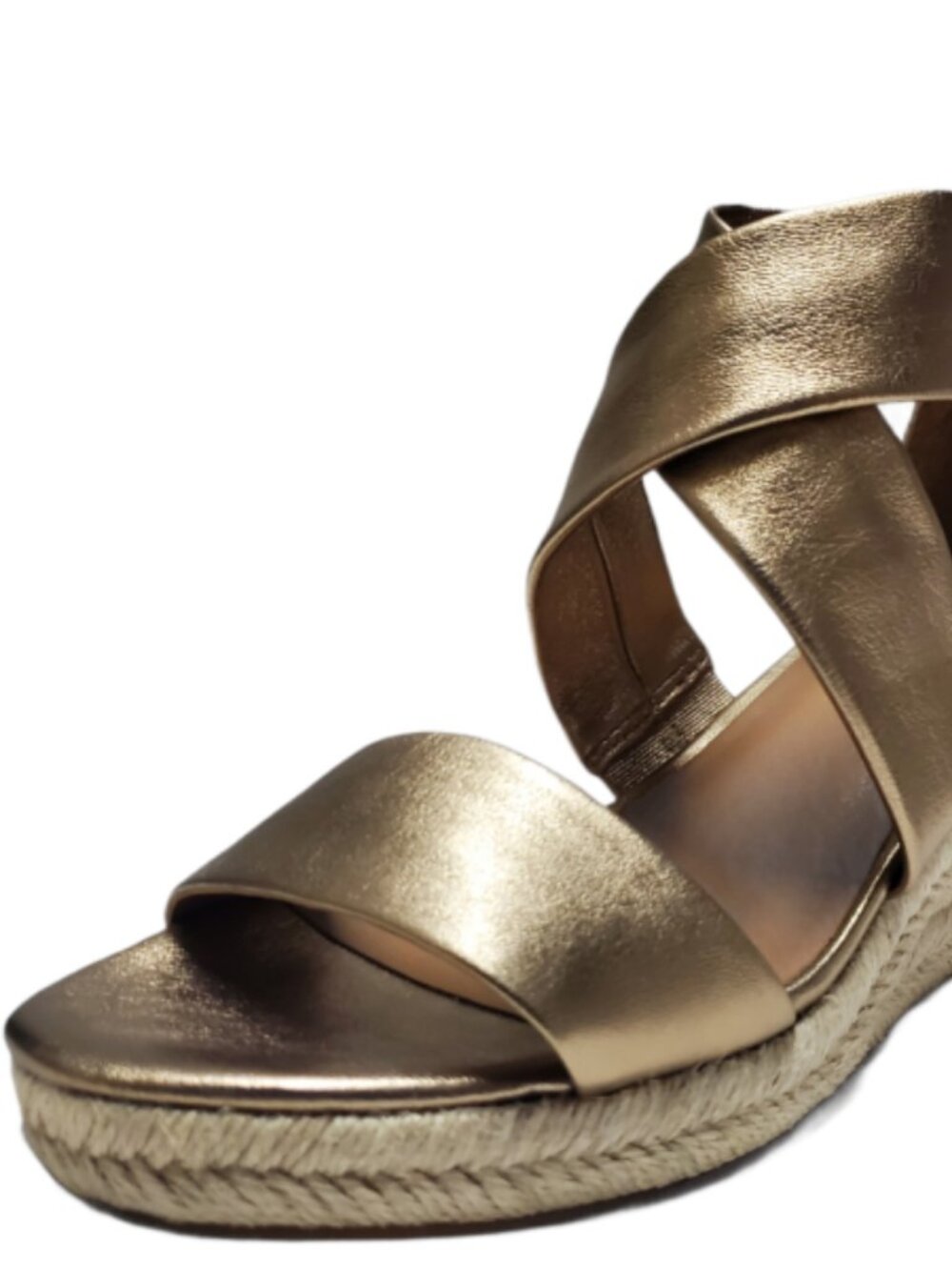 PATRICIA NASH Leather Wedge Espadrille Sandals Antique Gold 8 M US  38 EU - Picture 4 of 8